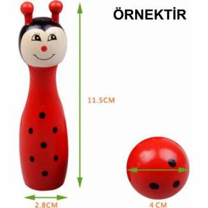 Ertanoy ER110 Sağlıklı Ahşap Bowling Hedef Oyunu Arı Figürler