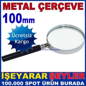 90mm METAL ÇERÇEVELİ SAPLI BÜYÜTEÇ MERCEK KDH