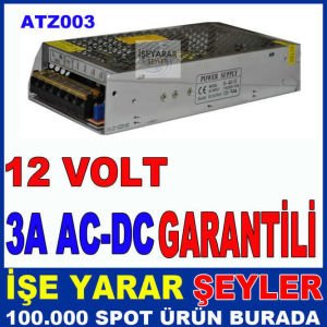 12V 3A AC-DC İÇ ve DIŞ  MEKAN ŞERİT LED ADAPTÖRÜ