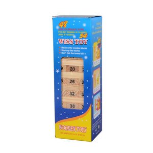 54 Parça Ahşap Numaralı Denge ve Beceri Oyunu (Jenga) Wiss Toy