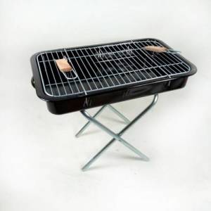 Katlanabilir Ayaklı Emaye Kaplama Portatif Mangal Izgara 50 cm Çift Kulplu Barbekü
