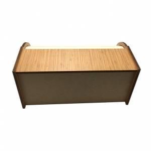 Akordiyon Kapaklı Ahşap Ekmek Saklama Dolabı Kahverengi 38x25 cm Sağlıklı Doğal Natural Ekmeklik