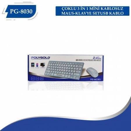 Polygold Pg-8030 Pc Tv Uyumlu Kablosuz Mini Klavye Ve Mouse Set