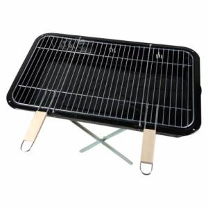 Katlanabilir Ayaklı Emaye Kaplama Portatif Mangal Izgara 60 cm Çift Kulplu Barbekü