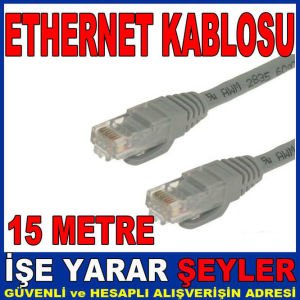 15 METRE CAT 5 ETHERNET KABLOSU 2 UCU JACKLI
