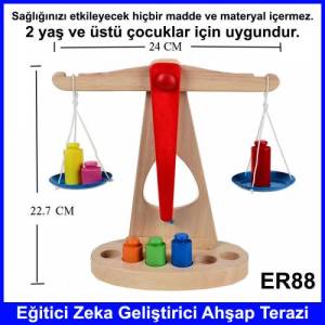 Ertanoy ER88 Eğitici Zeka Geliştirici Kaliteli Ahşap Terazi Çocuk Oyuncak