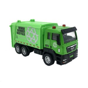 Metal Kabinli Die-Cast Çek Bırak 12cm Çöp Kamyonu Model Oyuncak Seri Koleksiyon Oyuncak Model Kamyon