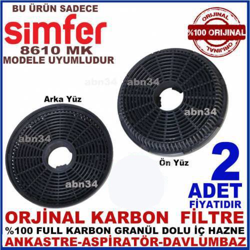 Simfer Ankastre Davlumbaz Filtresi Simfer 8610 Mk Davlumbaz Ankastre Aspiratör Karbon Filtre-1009
