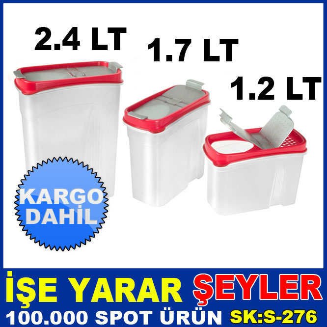 1.7 LİTRE VAKUMLU KORUMA ERZAK BAKLİYAT KABI KD