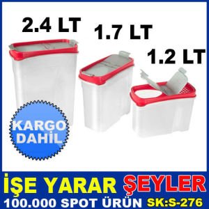 1.7 LİTRE VAKUMLU KORUMA ERZAK BAKLİYAT KABI KD