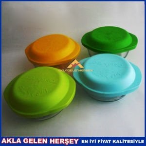 DEL VETRO RENKLİ PLASTİK KAPAKLI SAKLAMA KABI