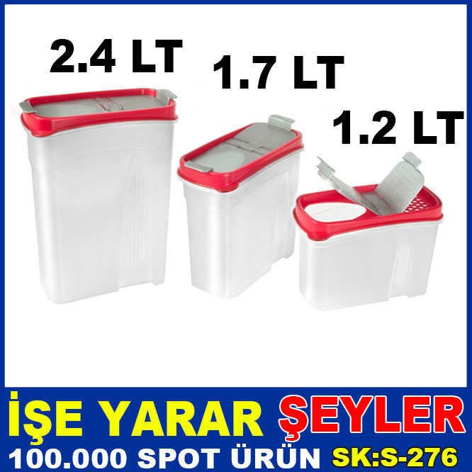 1.7 LİTRE VAKUMLU KORUMA ERZAK BAKLİYAT KABI