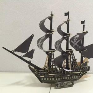 ER034 Eğitici 3D Ahşap Korsan Gemisi Maketi 129 Parça