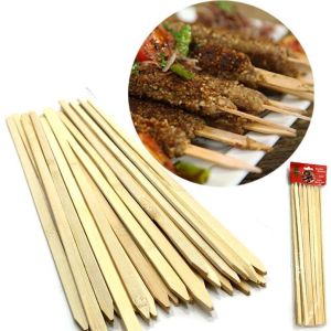 Adana Kebap İçin 25 Adet Bambu Yassı Çöp Şiş Ahşap Natural Doğal 30 cm
