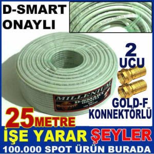 25 MT ORJİNAL D-SMART ONAYLI HAZIR ANTEN KABLOSU