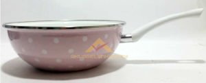 DIŞI DESENLİ İÇİ KAR BEYAZ 28cm EMAYE WOK TAVA