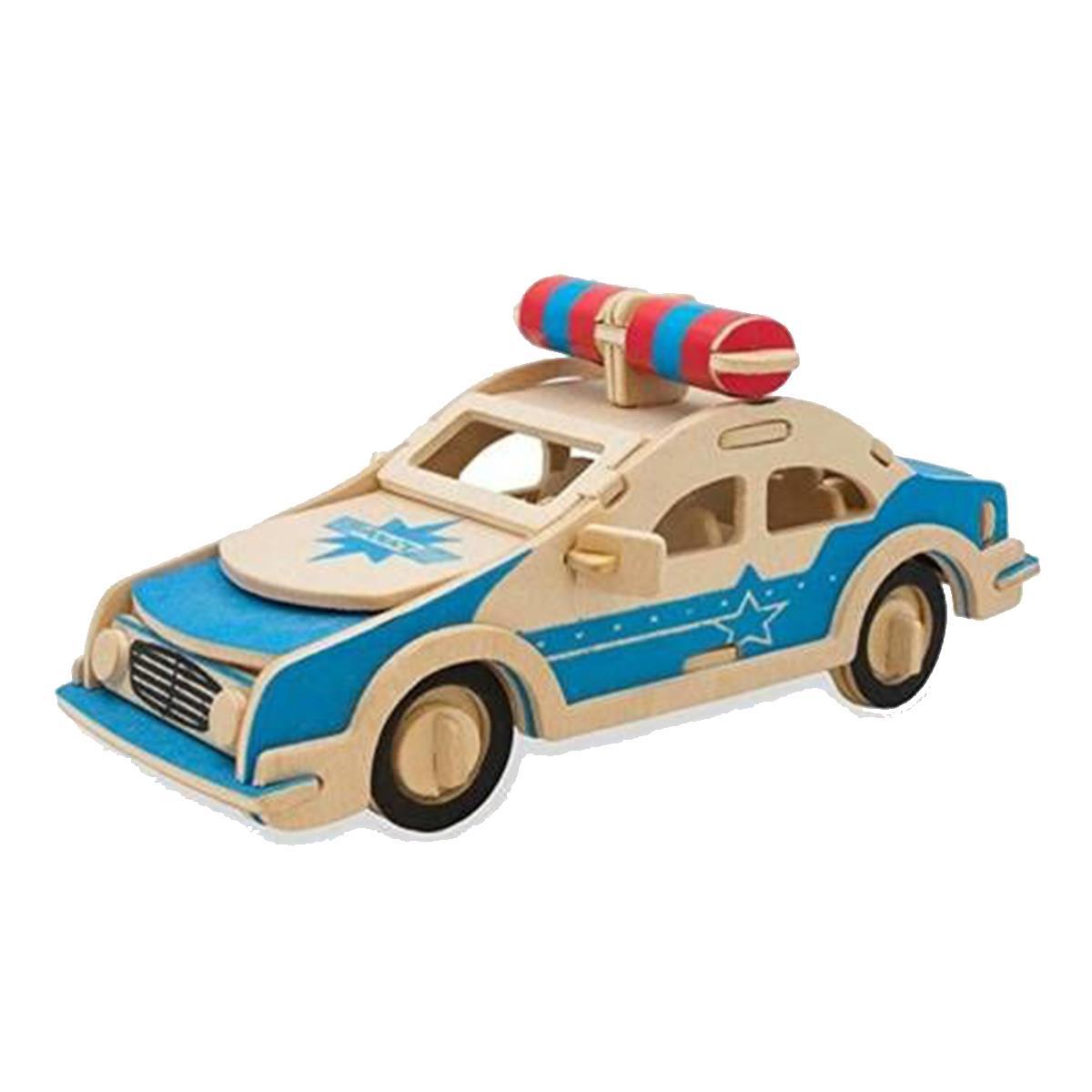 ER020 Eğitici 3D Ahşap Polis Arabası Maketi