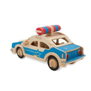 ER020 Eğitici 3D Ahşap Polis Arabası Maketi