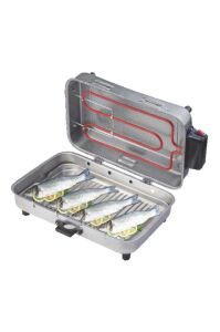 Taner Mega Boy Elektrikli Izgara Alüminyum Gövde Kapaklı Mangal Barbekü 40*26 cm 4 Şişli Kebap Ocağı