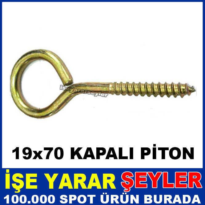 10 ADET PASLANMAZ ÇELİK 19x70 KAPALI KANCA PİTON