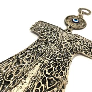 Dekoratif Metal İşlemeli Nazar Boncuklu Askılı Kaftan Duvar Süsü