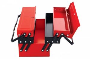 Çelik Gövdeli Profesyonel 5 Göz Metal Takım Çantası 42cm BüyükBoy 42x20x21 Endüstriyel Metal Çanta
