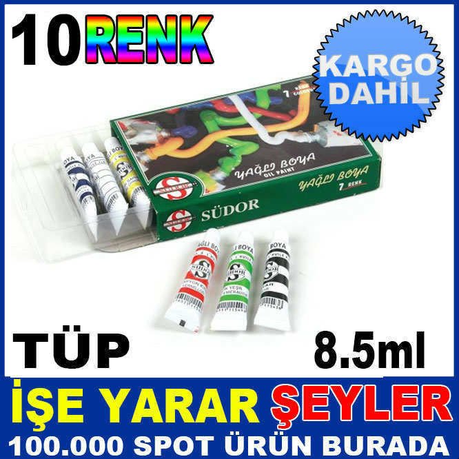 1.KALİTE RESSAM YAĞLI BOYASI 10 KARIŞIK RENK TÜP YAĞLI BOYA SETİ SÜDOR 10 RENK TÜP -2