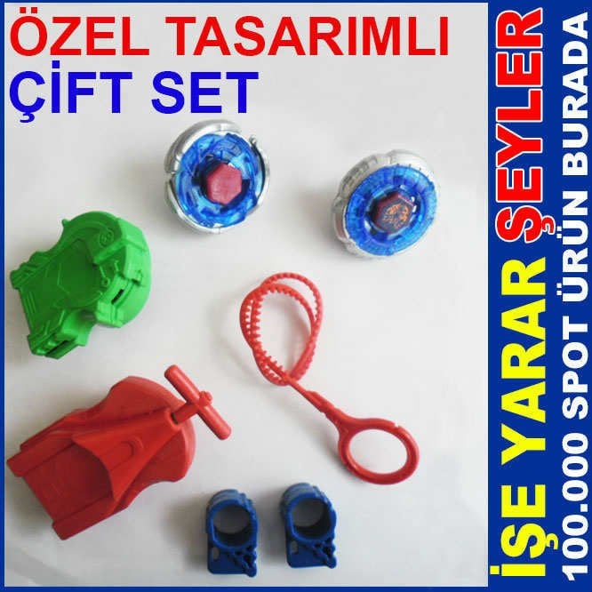 YENİ FULL AKSESUARLI ÇİFT BEYBLADE OYUN SETİ -2