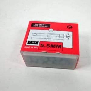 10 Adet 50mm Master Düz Şarjlı Matkap İçin Tornavida Bit Uç 5.5mm