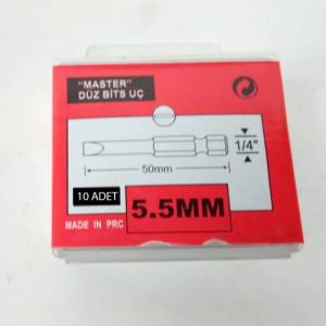 10 Adet 50mm Master Düz Şarjlı Matkap İçin Tornavida Bit Uç 5.5mm