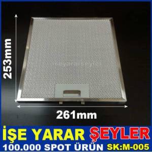 261x253mm Ankastre Aspiratör Alüminyum Filtre