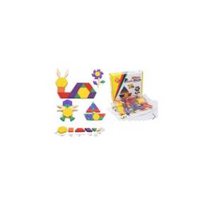 ER244 125 Parça Tangram Puzzle Zeka Geliştirici Sağlıklı Ahşap 