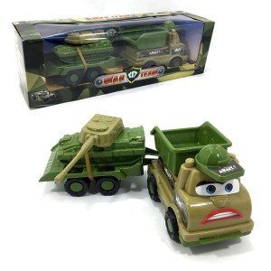 Tank Taşıyan Römorklu Askeri Kamyon Oyuncağı Plastik Askeri Oyuncak War Team