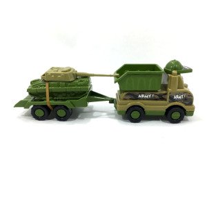 Tank Taşıyan Römorklu Askeri Kamyon Oyuncağı Plastik Askeri Oyuncak War Team