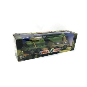 Tank Taşıyan Römorklu Askeri Kamyon Oyuncağı Plastik Askeri Oyuncak War Team