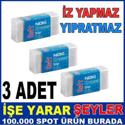 3 Adet Noki İz Yapmaz Kağıt Yıpratmaz Silgi