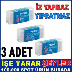 3 Adet Noki İz Yapmaz Kağıt Yıpratmaz Silgi