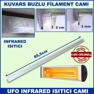 Orjinal 85,5cm Uzunluğunda  Ufo Isıtıcı (Soba) Camı - İnfrared Isıtıcı Kuvars Buzlu Filament Camı
