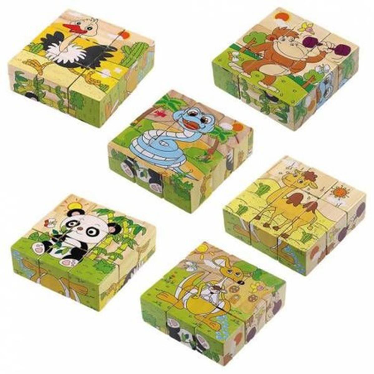 ER243 Eğitici Ahşap Küp Puzzle Yapboz Seti 9 Parça