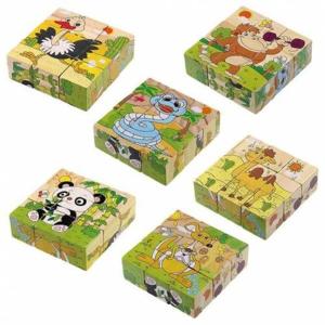 ER243 Eğitici Ahşap Küp Puzzle Yapboz Seti 9 Parça