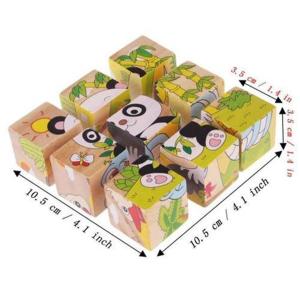 ER243 Eğitici Ahşap Küp Puzzle Yapboz Seti 9 Parça