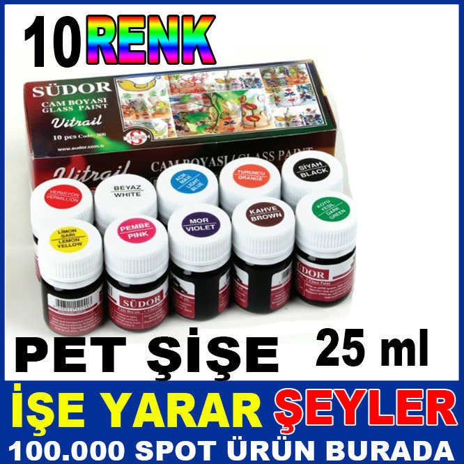 SÜDOR 10'lu NON-TOXIC SOLVENT PET CAM BOYA SETİ