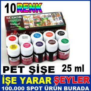 SÜDOR 10'lu NON-TOXIC SOLVENT PET CAM BOYA SETİ