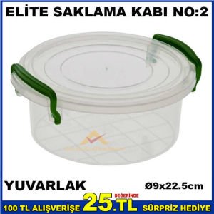 NO1 ELİTE YUVARLAK KİLİTLİ SAKLAMA KABI 1.2LİTRE