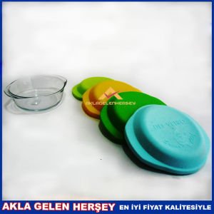 DEL VETRO RENKLİ PLASTİK KAPAKLI SAKLAMA KABI 