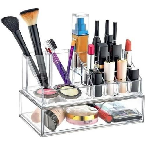 Tozdan Korumak İstediğiniz Malzemeleriniz İçin Şeffaf 3 Çekmeceli Makyaj Düzenleyici Organizer Set