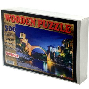 500 Parça Mostar Köprüsü Temalı Ahşap Puzzle 50x70cm Yapboz Yetişkin Wooden Puzzle