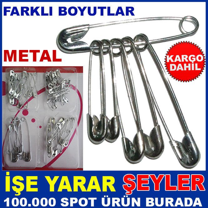 GÜMÜŞ RENGİNDE METAL FARKLI BOY ÇENGELLİ İĞNE KD-3