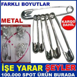 GÜMÜŞ RENGİNDE METAL FARKLI BOY ÇENGELLİ İĞNE KD-3