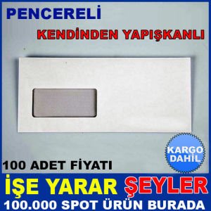KENDİNDENYAPIŞTIRMALI PENCERELİ DİPLOMAT ZARF KD